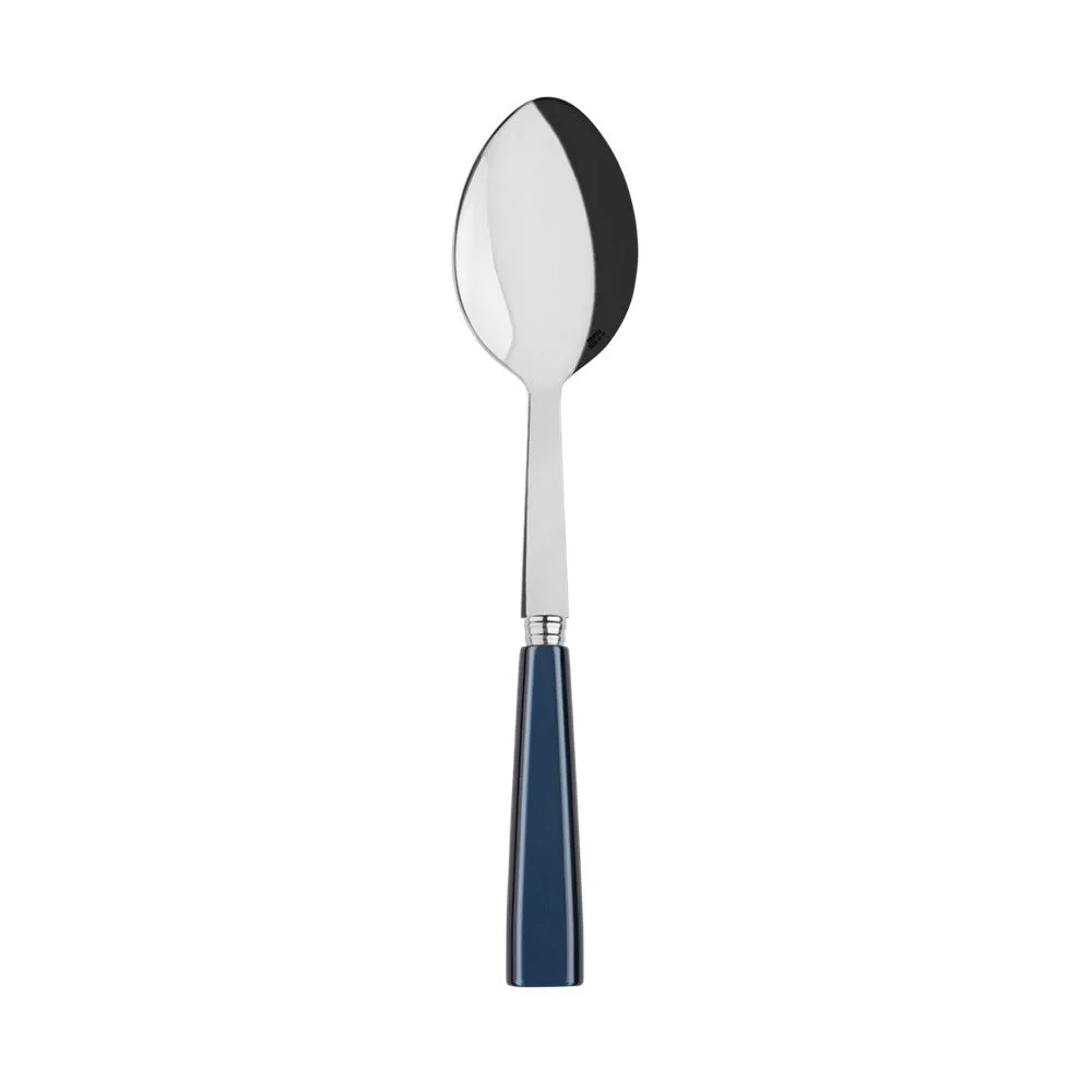 Natura Serving spoon, steel blue napkin rings, dining placemats