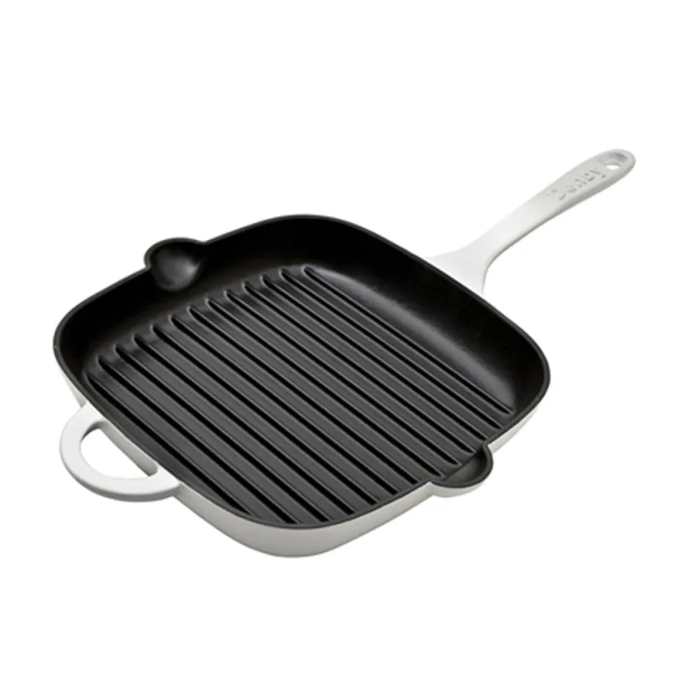 Natural Cast Iron Griddle pan, 47 x 25 x 4cm, Light Grey curtain fabric, upholstery textile