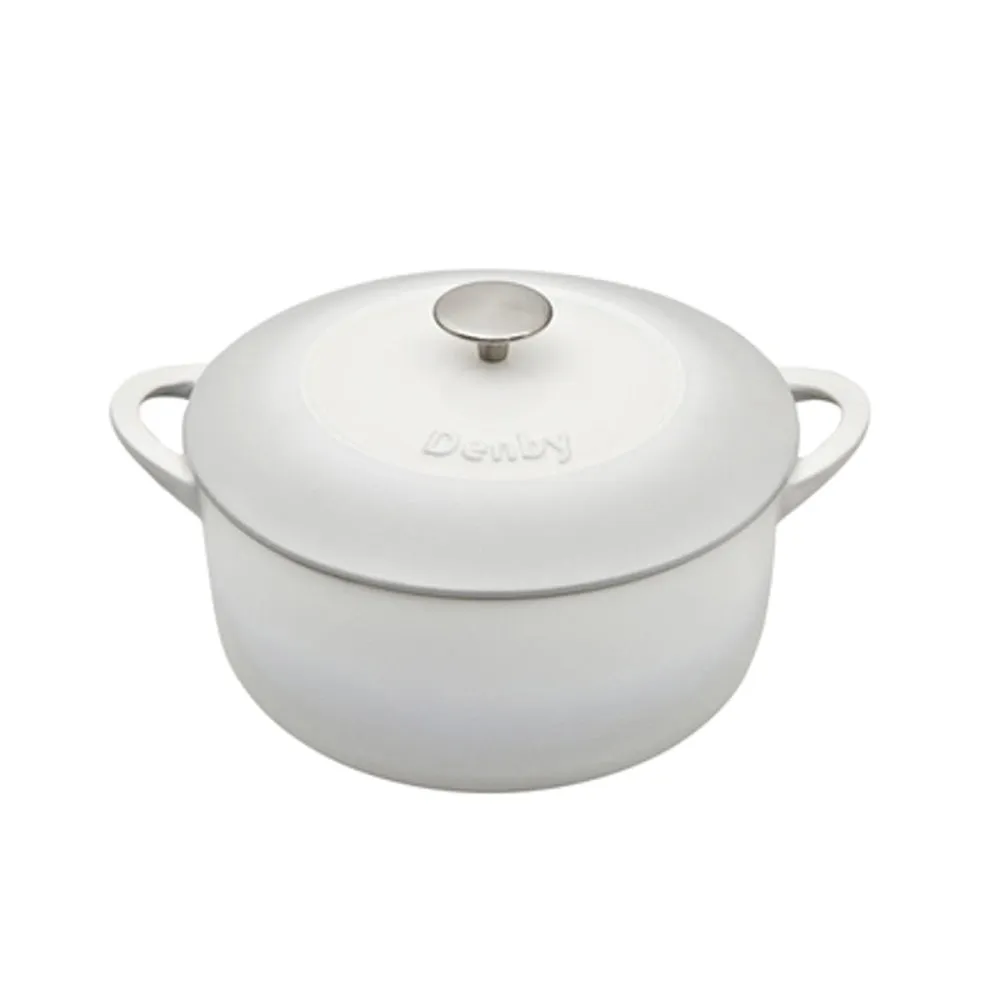 Natural Cast Iron Round casserole dish, D26cm, Light Grey curtain fabric, upholstery textile