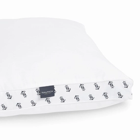 Nautica LUX-LOFT Down Alternative Novelty Print Gusset Pillow - White pillows,bed pillow,sleeping cushion