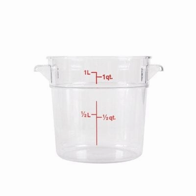 Nella 1 Qt Round Food Storage Container, Clear Figurines,Home Decor Statues