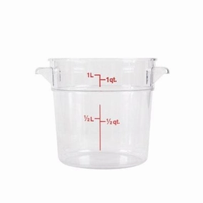 Nella 1 Qt Round Food Storage Container, Clear Figurines,Home Decor Statues