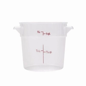 Nella 1 Qt Round Food Storage Container, Translucent Figurines,Home Decor Statues