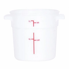 Nella 1 Qt Round Food Storage Container, White Figurines,Home Decor Statues