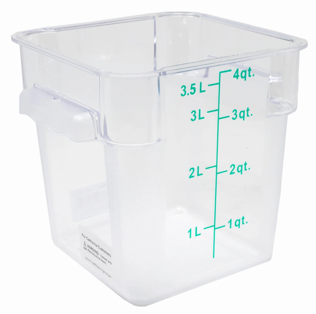Nella 4 Qt Square Food Storage Container, Clear Figurines,Home Decor Statues