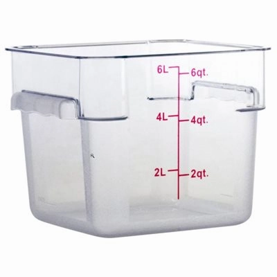 Nella 6 Qt Square Storage Container, Clear Figurines,Home Decor Statues