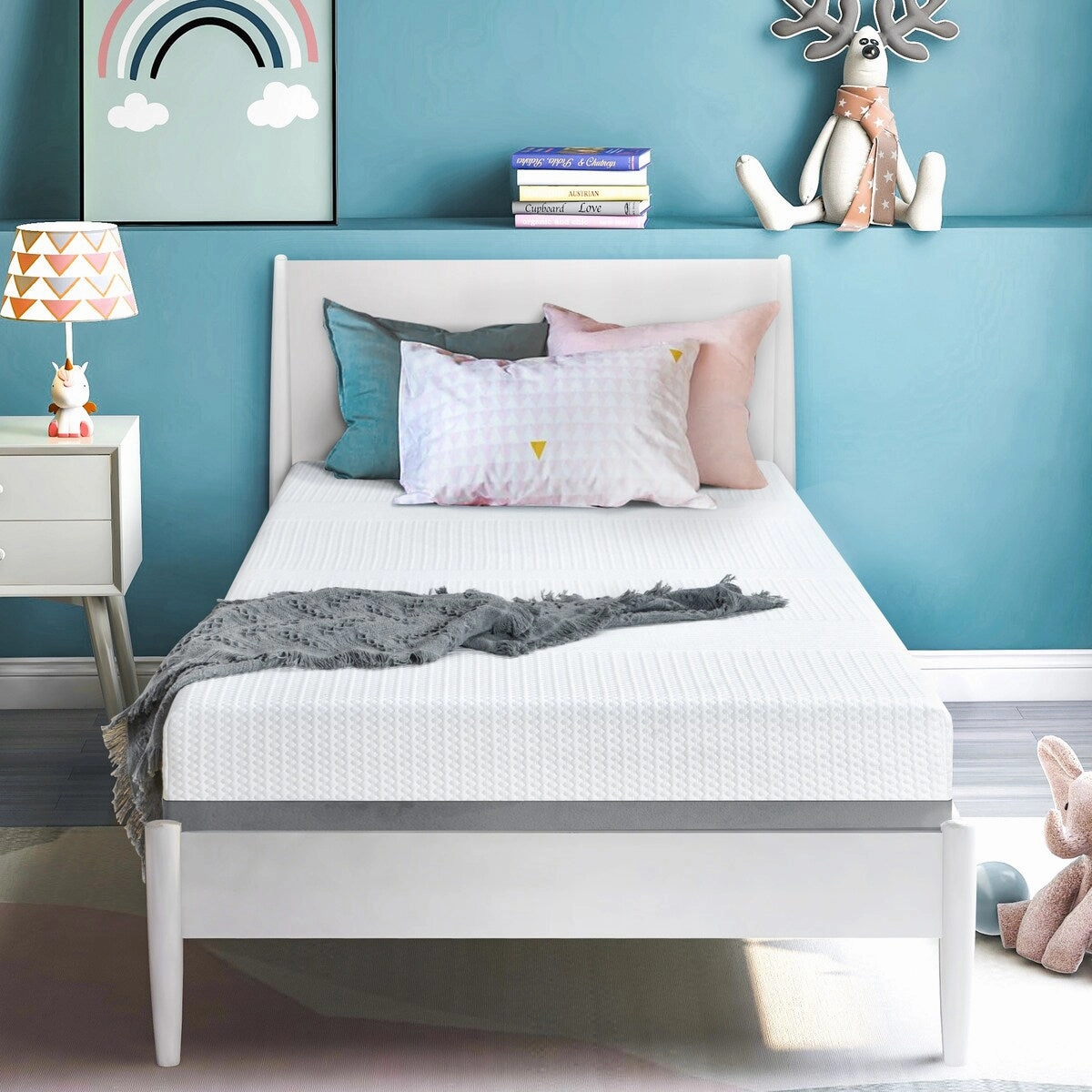 Nestfair 6 Inches Gel and Charcoal Infused Memory Foam Mattress - White