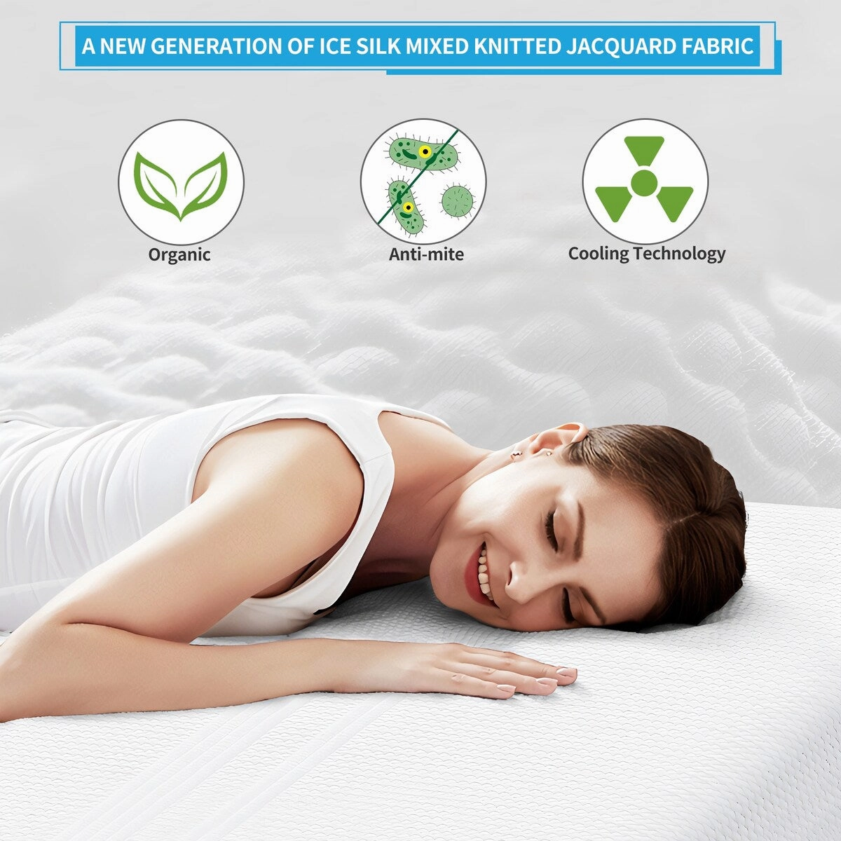 Nestfair 6 Inches Gel and Charcoal Infused Memory Foam Mattress - White