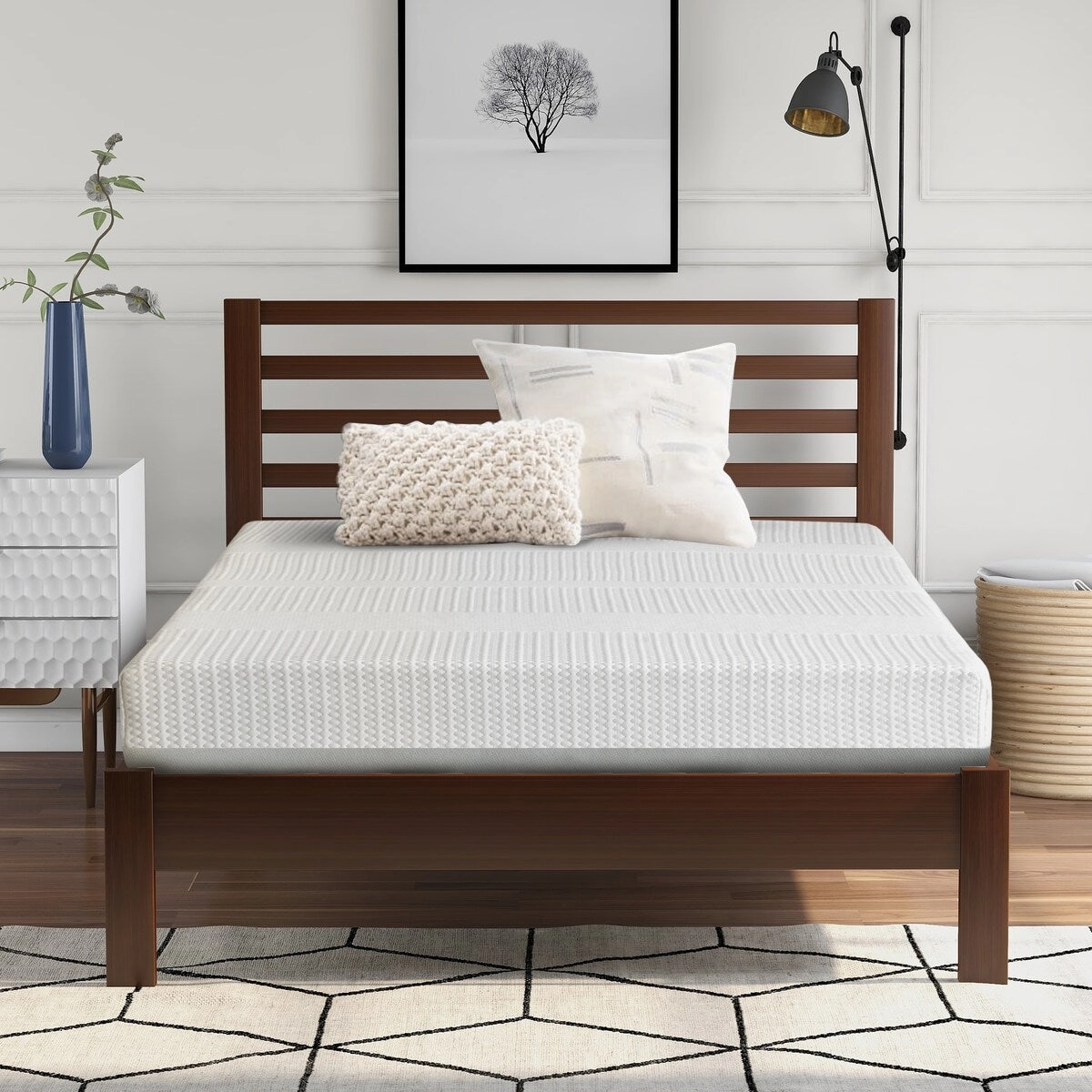 Nestfair 6 Inches Gel and Charcoal Infused Memory Foam Mattress - White
