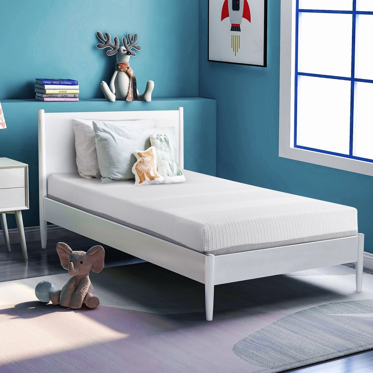 Nestfair 6 Inches Gel and Charcoal Infused Memory Foam Mattress - White mattress pads,mattress topper,bed protection