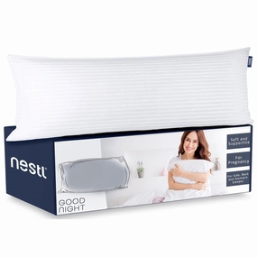 Nestl 100% Cotton Cover Premium Down Alternative Body Pillow - 20 x 54 Inches pillows,bed pillow,sleeping cushion