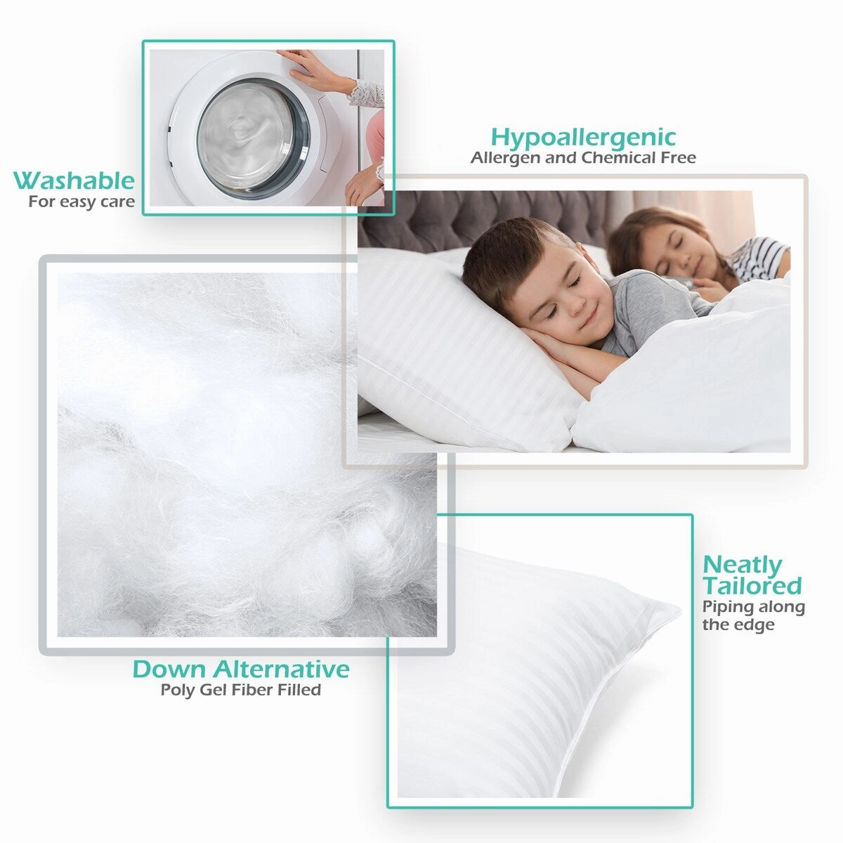 Nestl 100% Cotton Cover Premium Down Alternative Body Pillow - 20 x 54 Inches