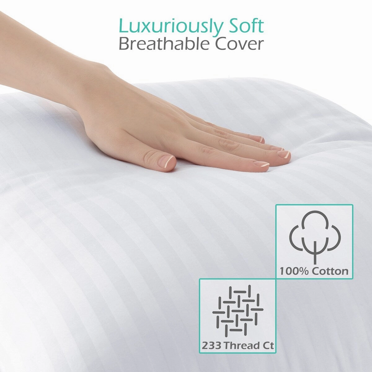Nestl 100% Cotton Cover Premium Down Alternative Body Pillow - 20 x 54 Inches