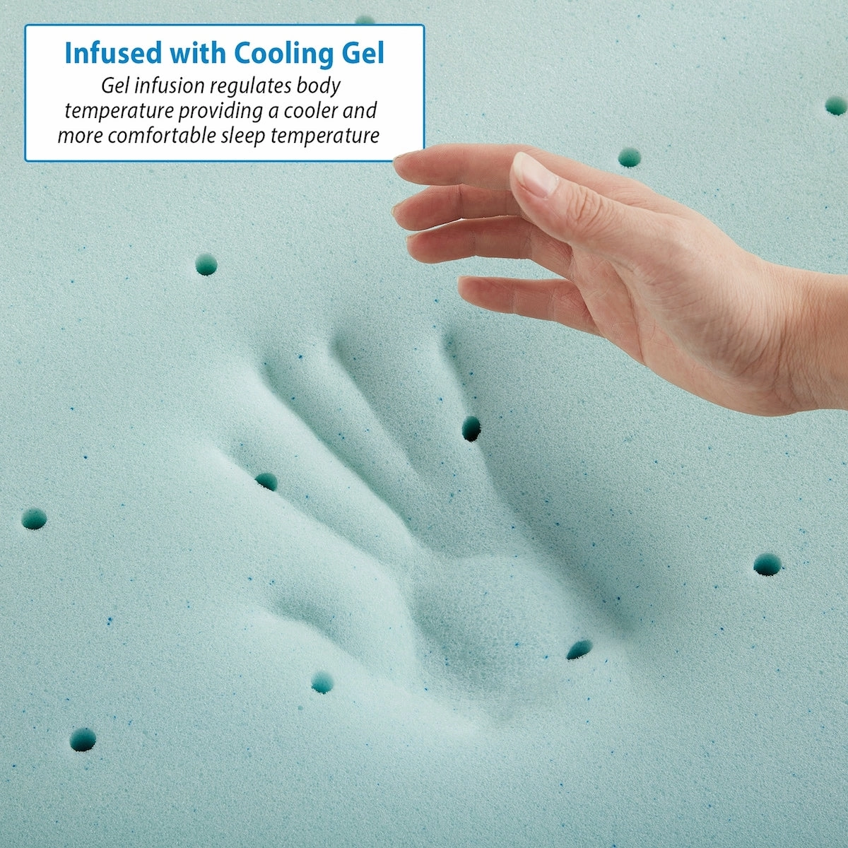 Nestl Mattress Topper - Gel Infused Ventilated Design Memory Foam Mattress Pad