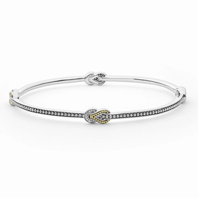 Newport Four Station Two-Tone Knot Diamond Bangle Bracelet