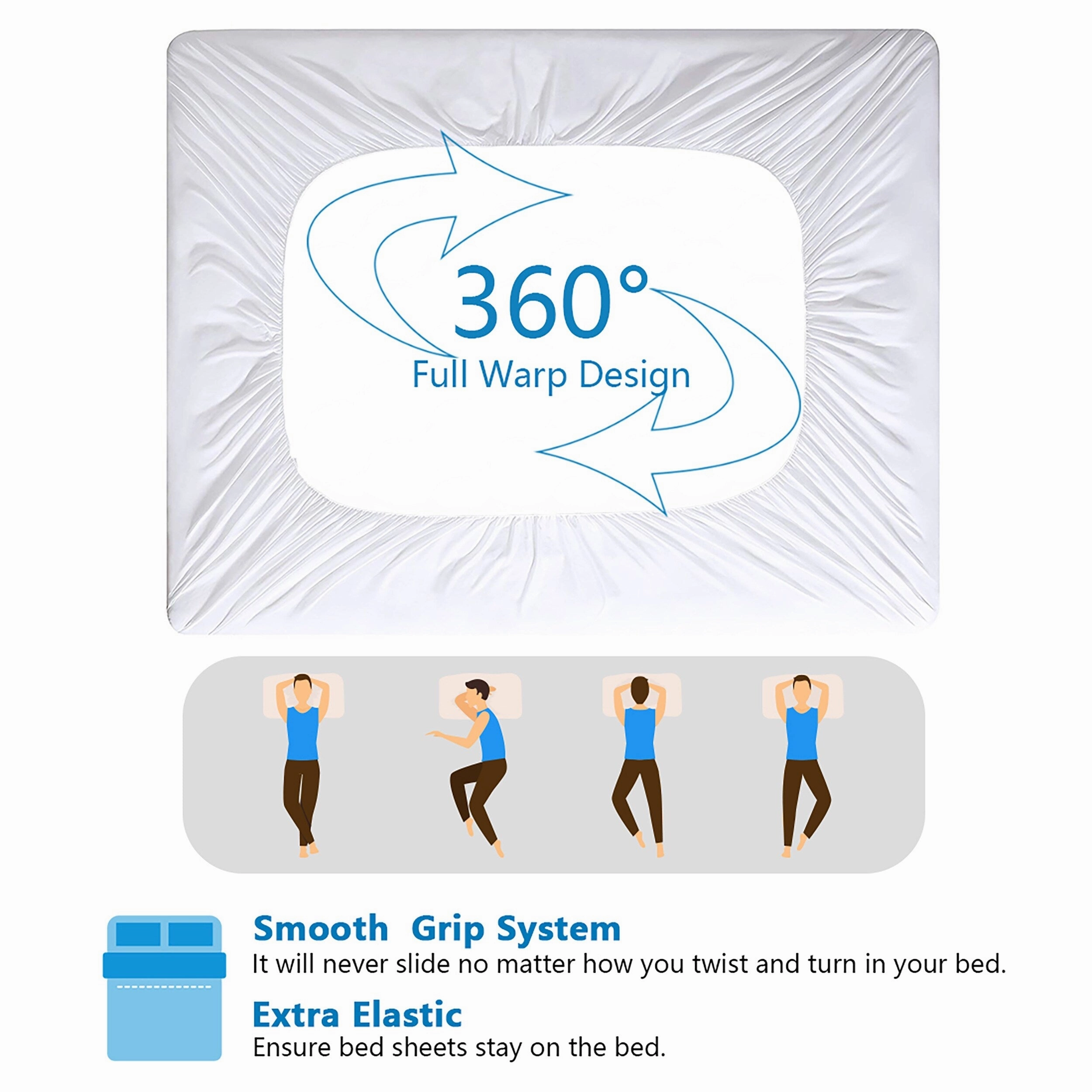 NexHome California King Size Quilted Fitted Mattress Pad Microfiber 100% Waterproof Mattress Protector Cover