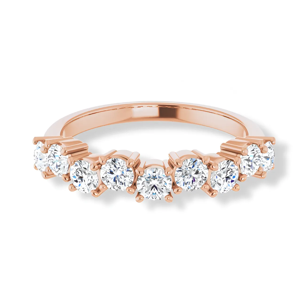 Nine Stone Round Diamond Anniversary Band