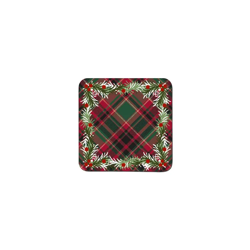 Noel Tartan Set of 6 Coasters, L10.5 x W10.5cm, Multi tufted headboard, king headboard