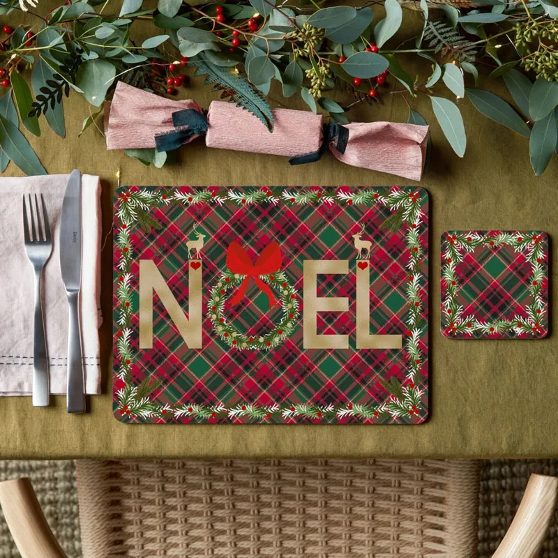 Noel Tartan Set of 6 Placemats, L29 x W29cm, Multi