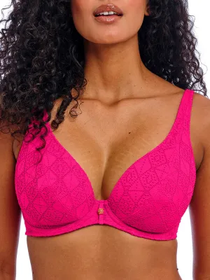 Nomad Nights High Apex Bikini Top - Fuchsia
