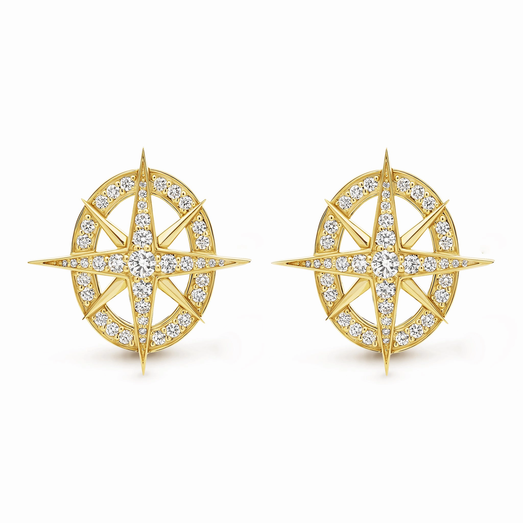 North Star 18K Gold North Star Diamond Earrings