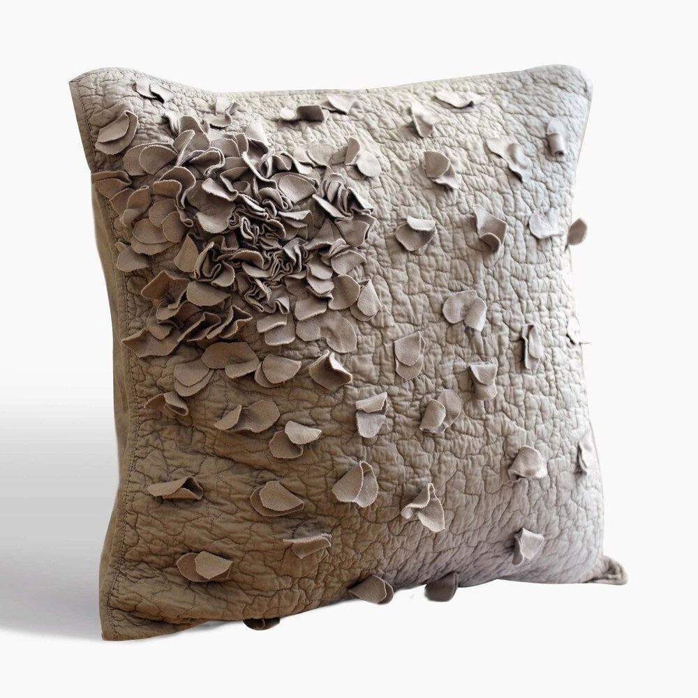 Nostalgia Home Petals European Square Gray Sham pillowcases,cotton pillow covers,bed linen