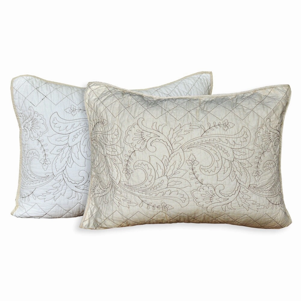 Nostalgia Home Valinda Ivory Shams pillowcases,cotton pillow covers,bed linen
