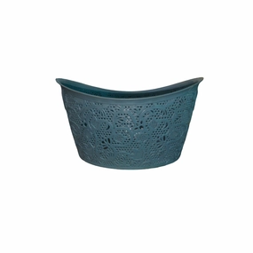 Nu Ware Plastic Oval Basket Lace Design 10L fabric hamper,portable laundry bin,laundry storage