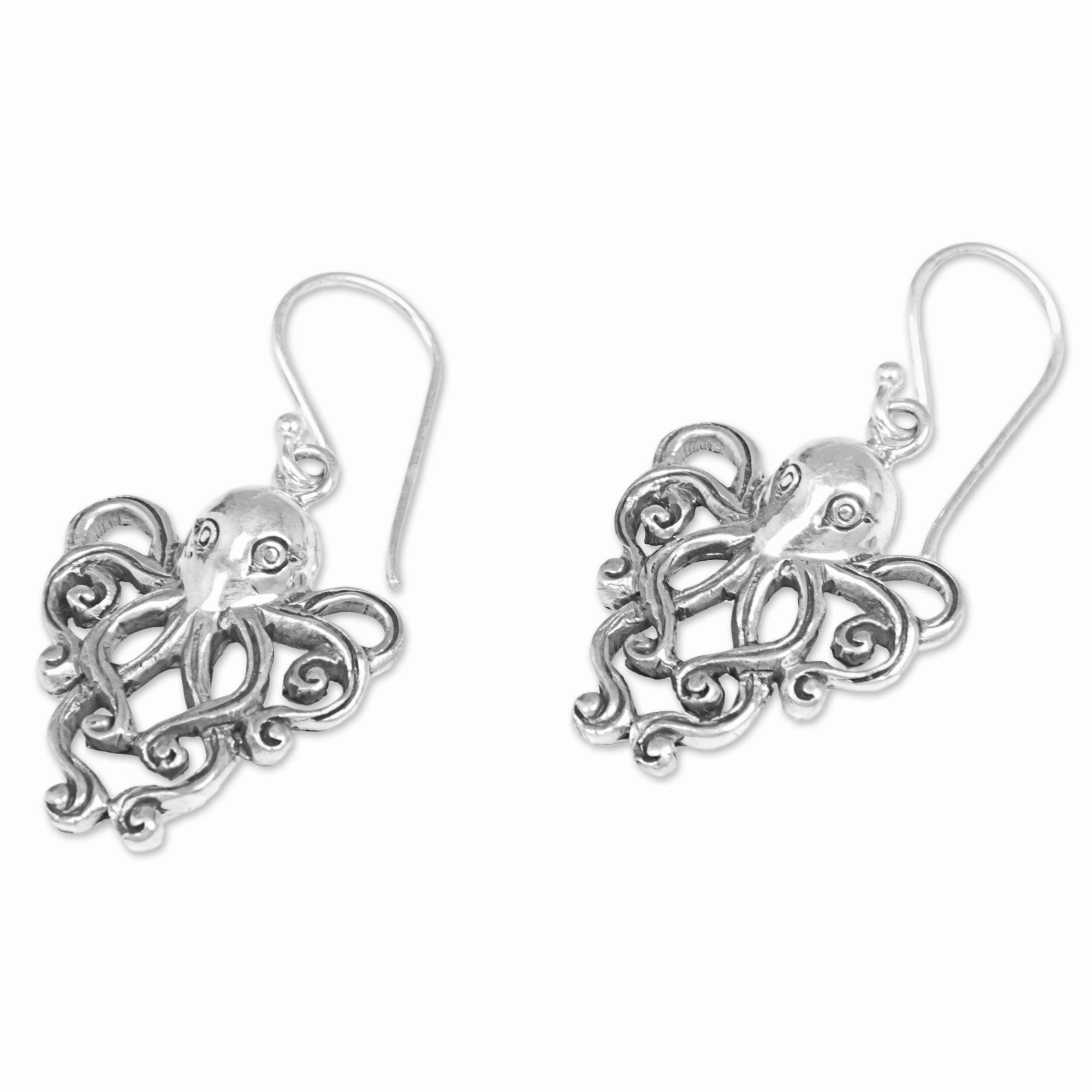Octopus of the Deep Sterling Silver Earrings
