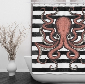 Octopus Shower Curtains and Optional Bath Mats Lighting,Lamps Fixtures