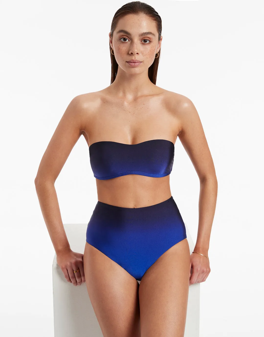 Oia Sunset High Waist Bikini Pant - Ocean