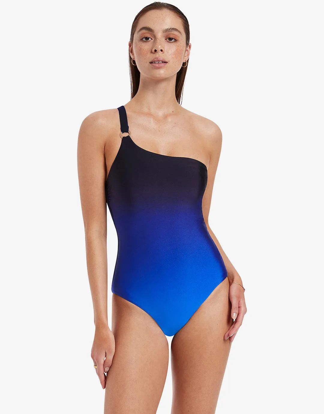 Oia Sunset One Shoulder Swimsuit - Ocean
