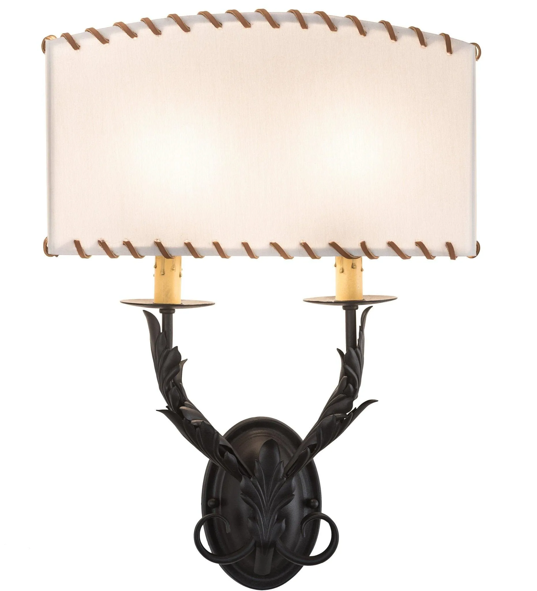 Old Wrought Iron Double Wall Sconce dining table decor, bar servingware