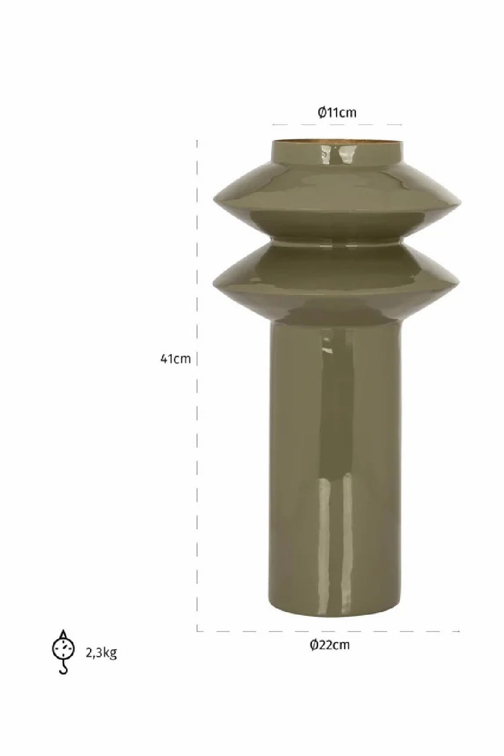 Olive Green Iron Vase | OROA Flora