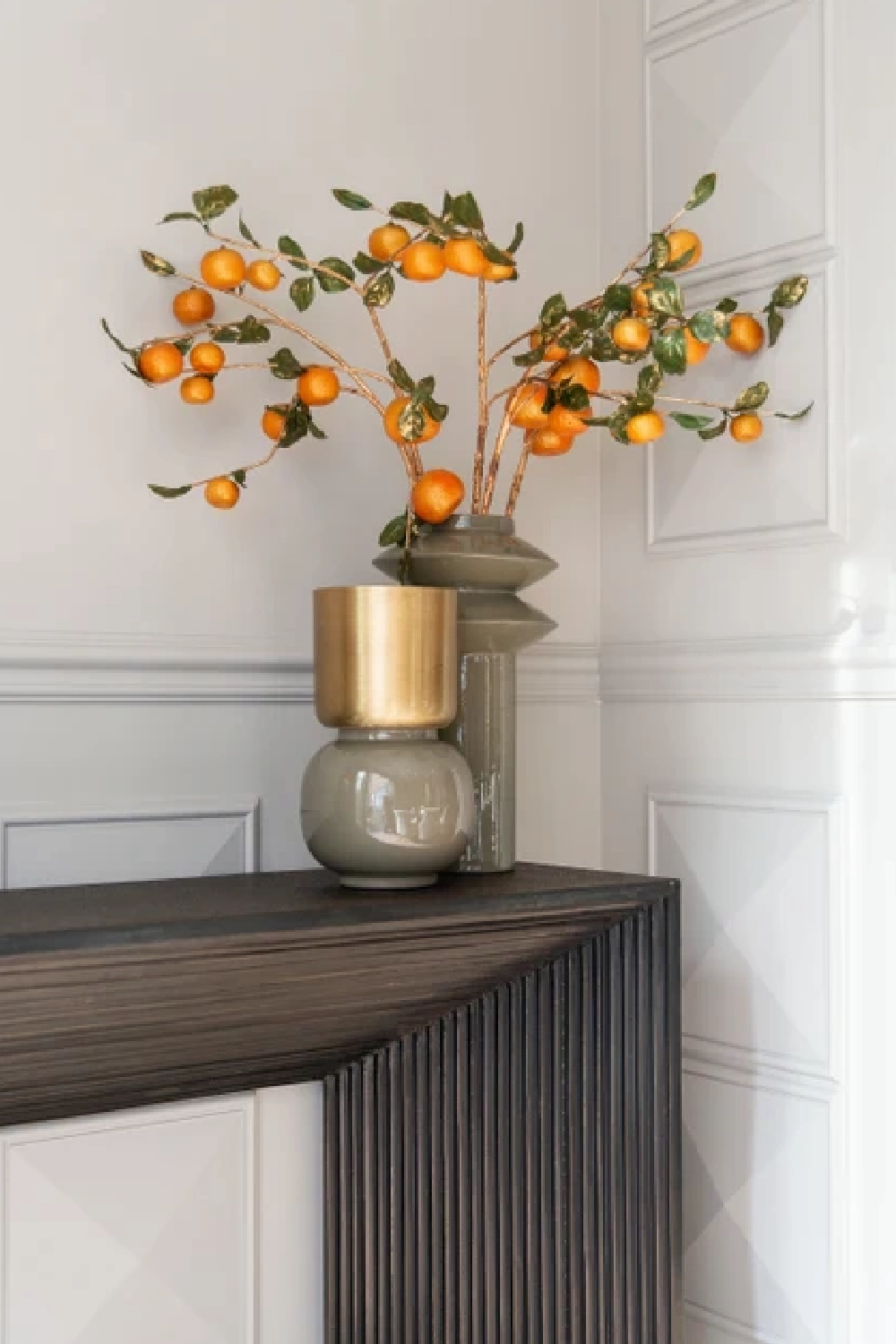 Olive Green Iron Vase | OROA Flora