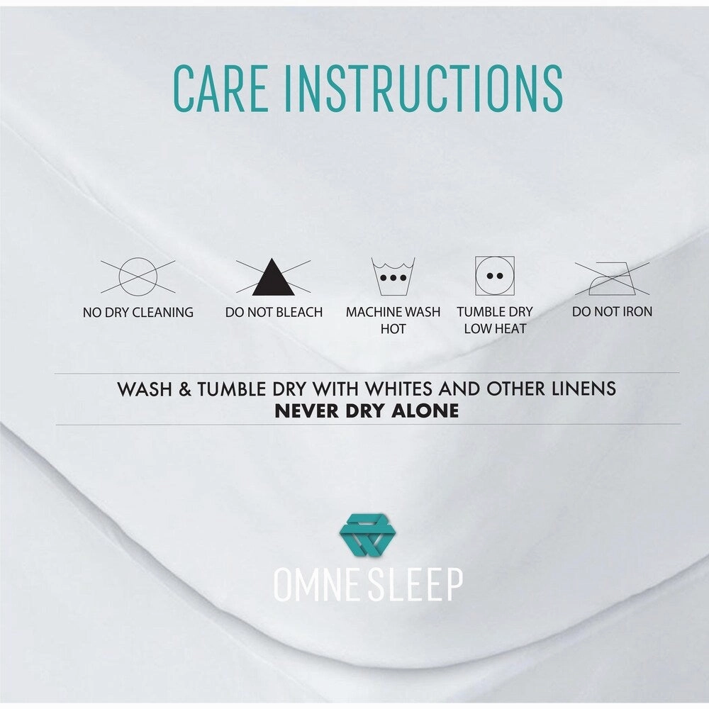 Omne Deluxe Mattress Protector - 100% Waterproof, Dust Mite Proof, Bed Bug Proof - Hypoallergenic - 10 Year Warranty - Queen