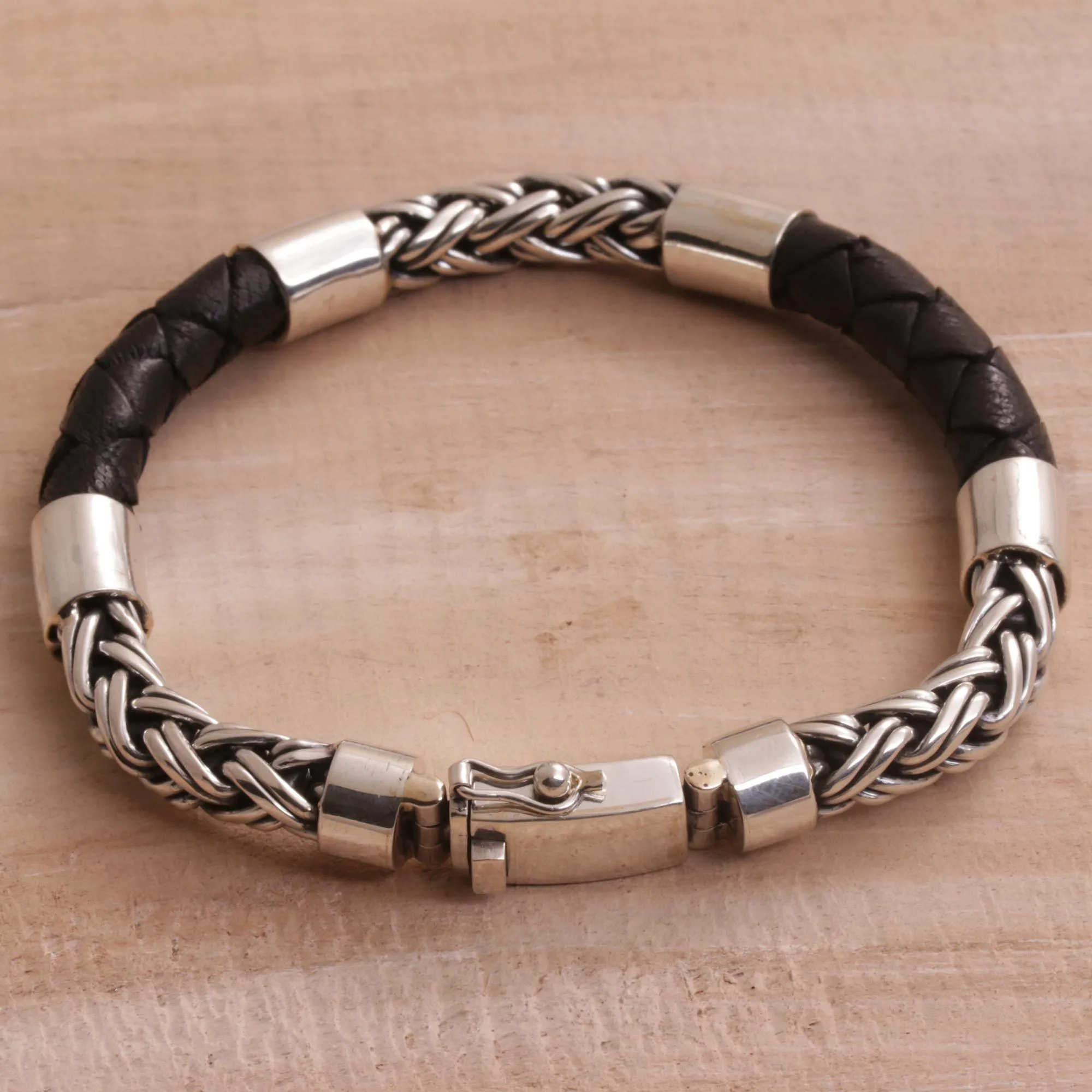 One Strength Leather Bracelet