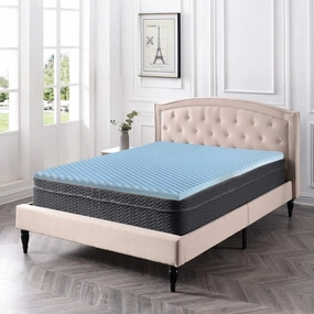 Onetan,1-inch High Density Convoluted Egg Shell Breathable Cool Gel Foam Topper,Adds Comfort to Mattress, mattress pads,mattress topper,bed protection