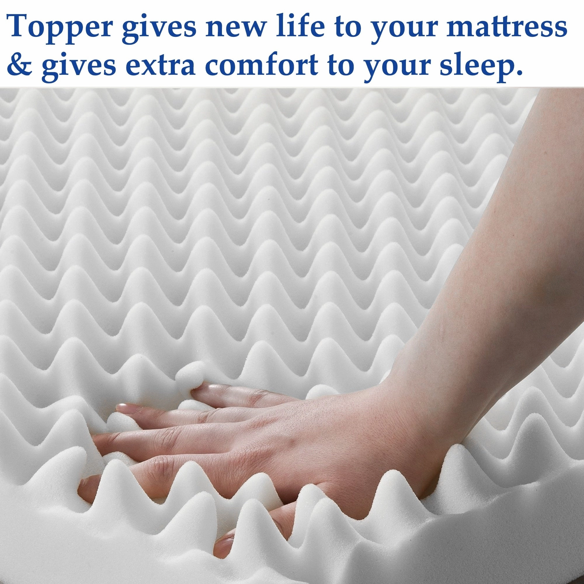 Onetan, 1" & 2" High Density Convoluted Egg Shell Breathable Foam Topper