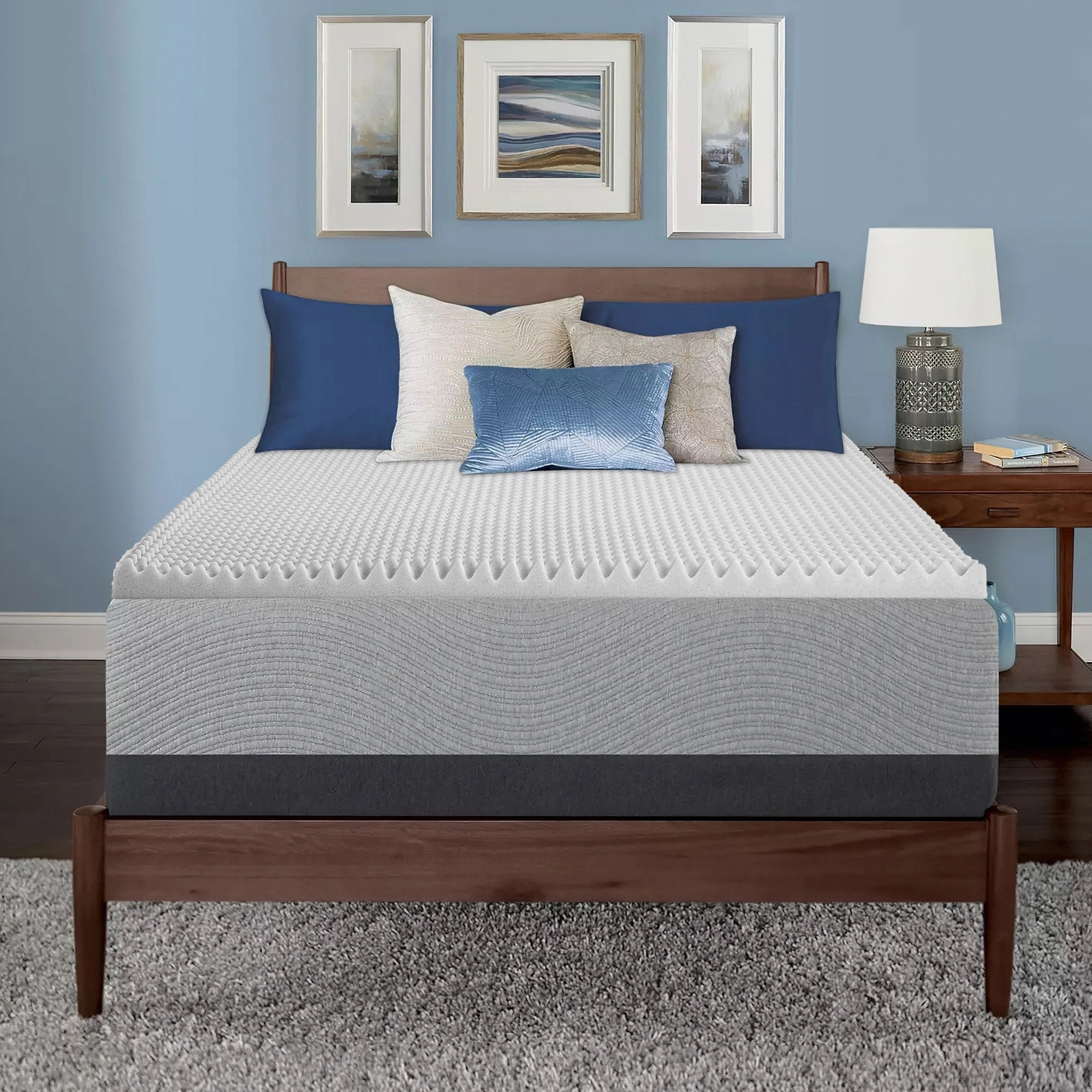 Onetan, 1" & 2" High Density Convoluted Egg Shell Breathable Foam Topper
