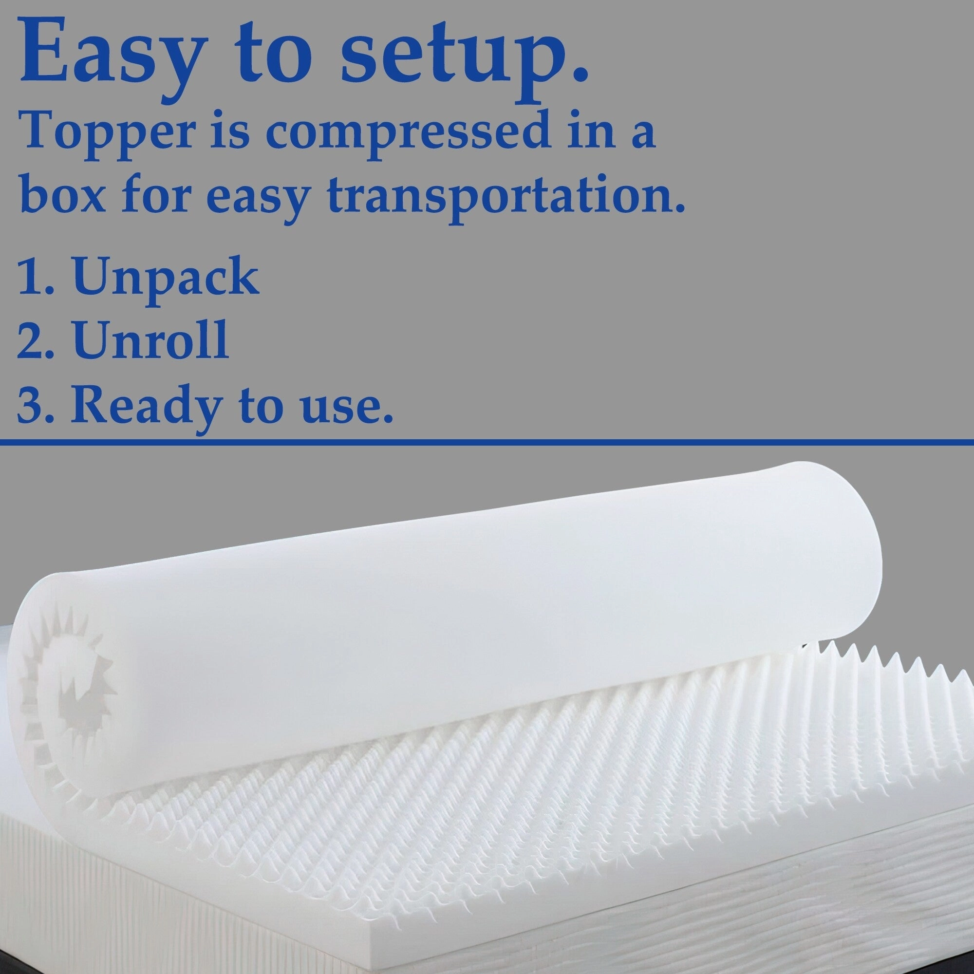 Onetan, 1" & 2" High Density Convoluted Egg Shell Breathable Foam Topper