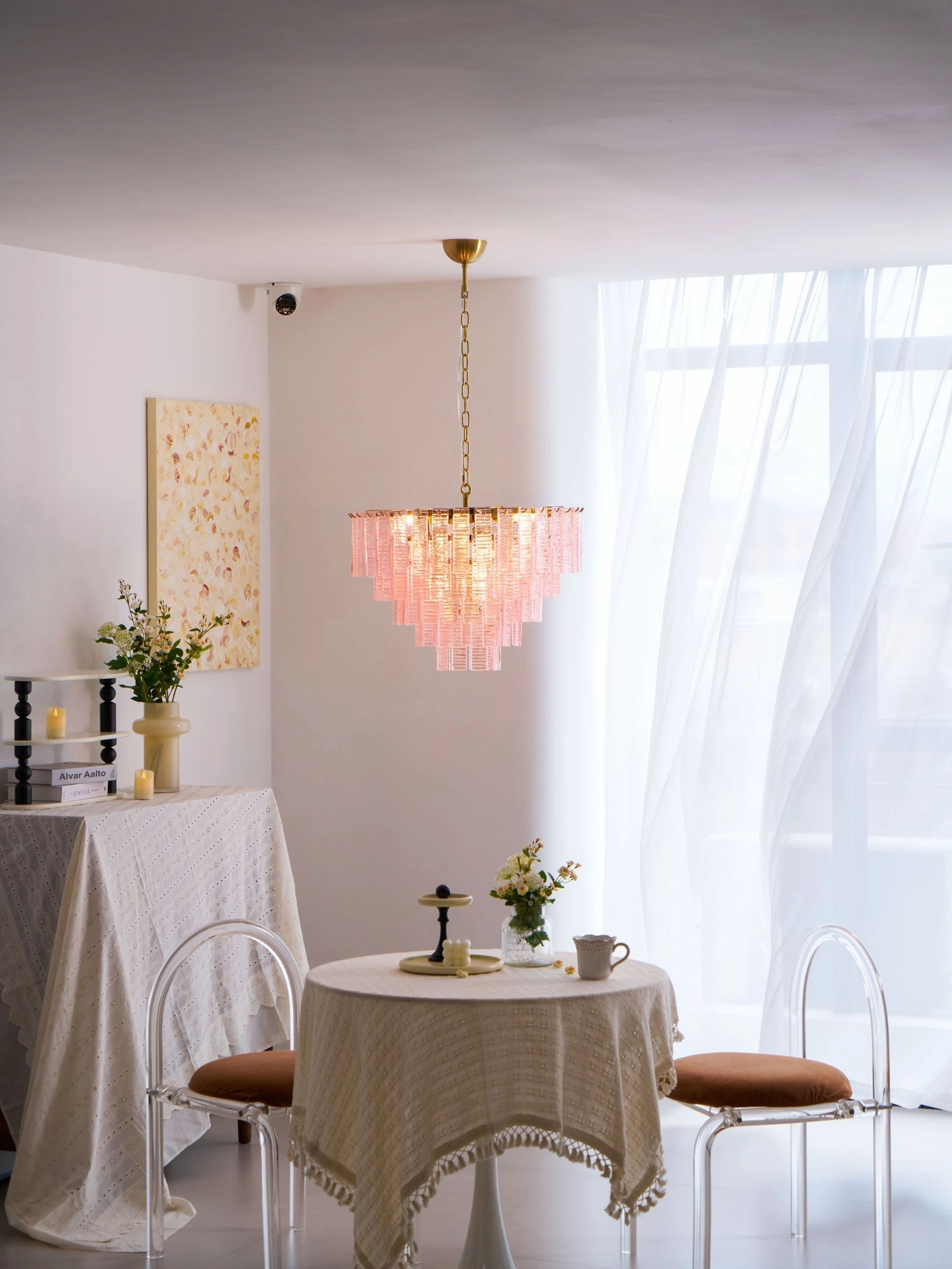 Opalora Pink Murano Chandelier