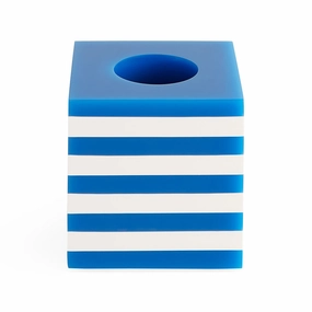 Opaque Blue Stripes Vase | Jonathan Adler Cabana Mini Scoop Vase,Glass Vase