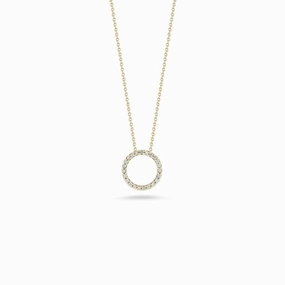 Open Circle Diamond Necklace