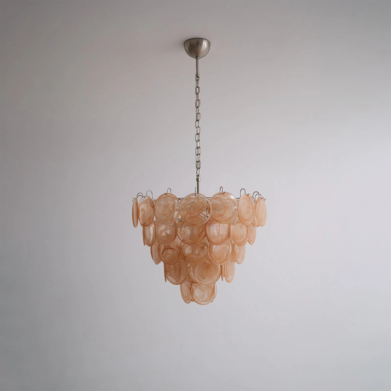 Orange Murano Disc Chandelier