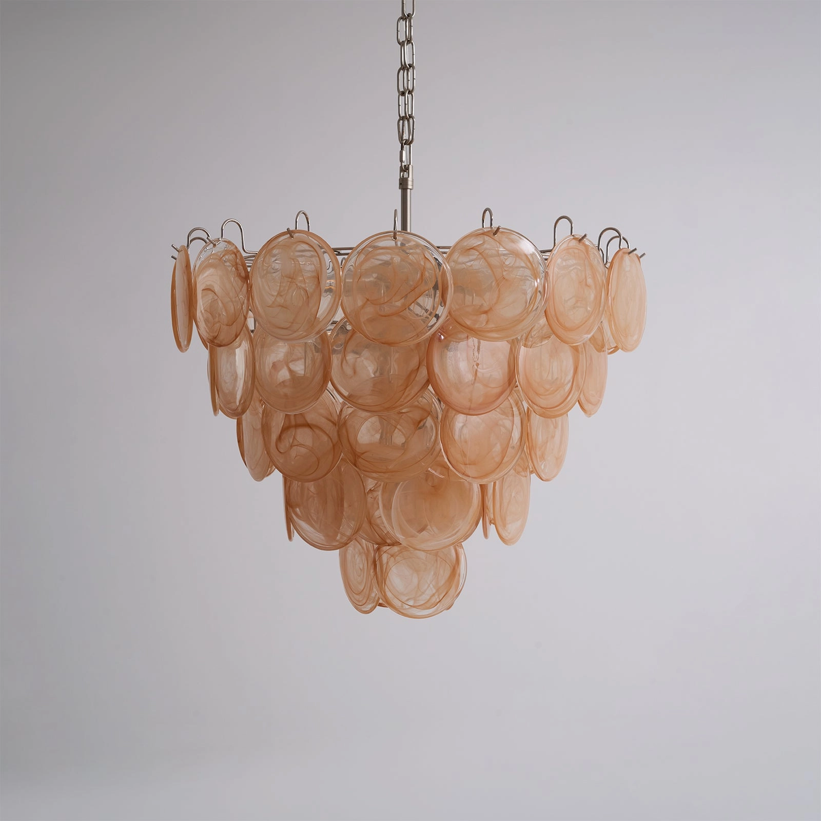 Orange Murano Disc Chandelier