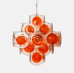 Orange Transparent Murano Disc Chandelier chandelier,ceiling light,decorative lighting