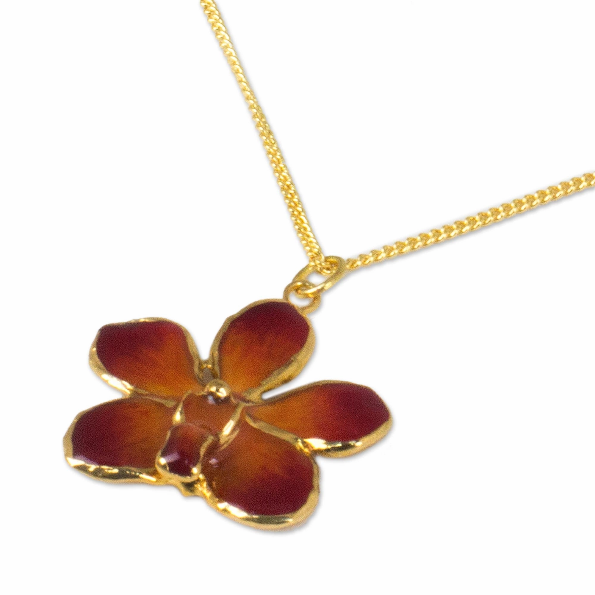 Orchid Star Gold Plated Flower Necklace