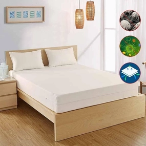 Organic Cotton Zippered Mattress Protector / Encasement, Blocks Dust Mites, Pollen, Pet Dander and Other Allergens mattress pads,mattress topper,bed protection