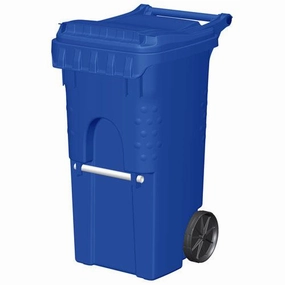 Otto Mobile 2 Wheeled Trash Container, 35 Gallon Blue - 3954444F-BS8